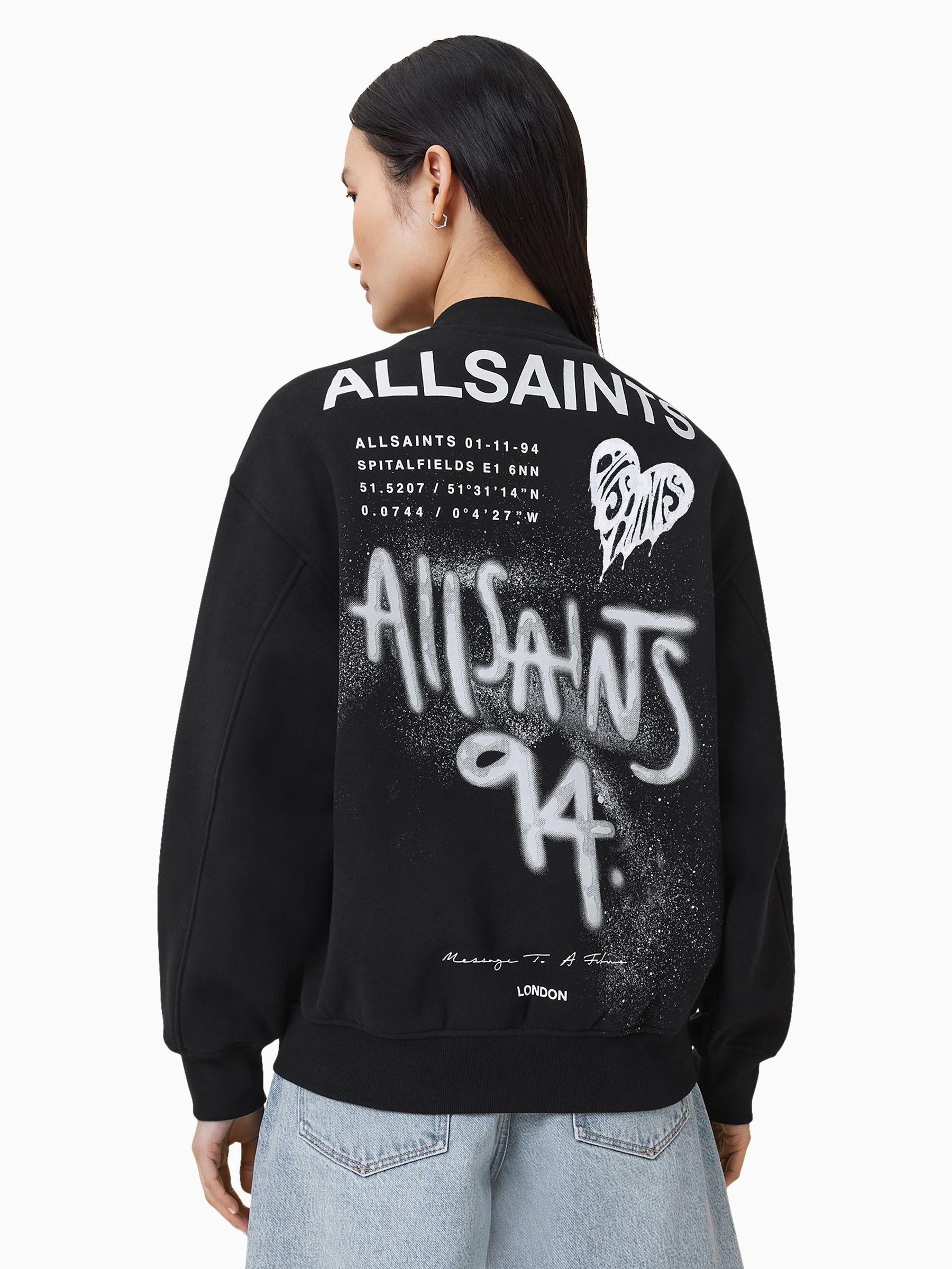 Buy AllSaints Black Poster Belle Bomber Jacket from Next USA
