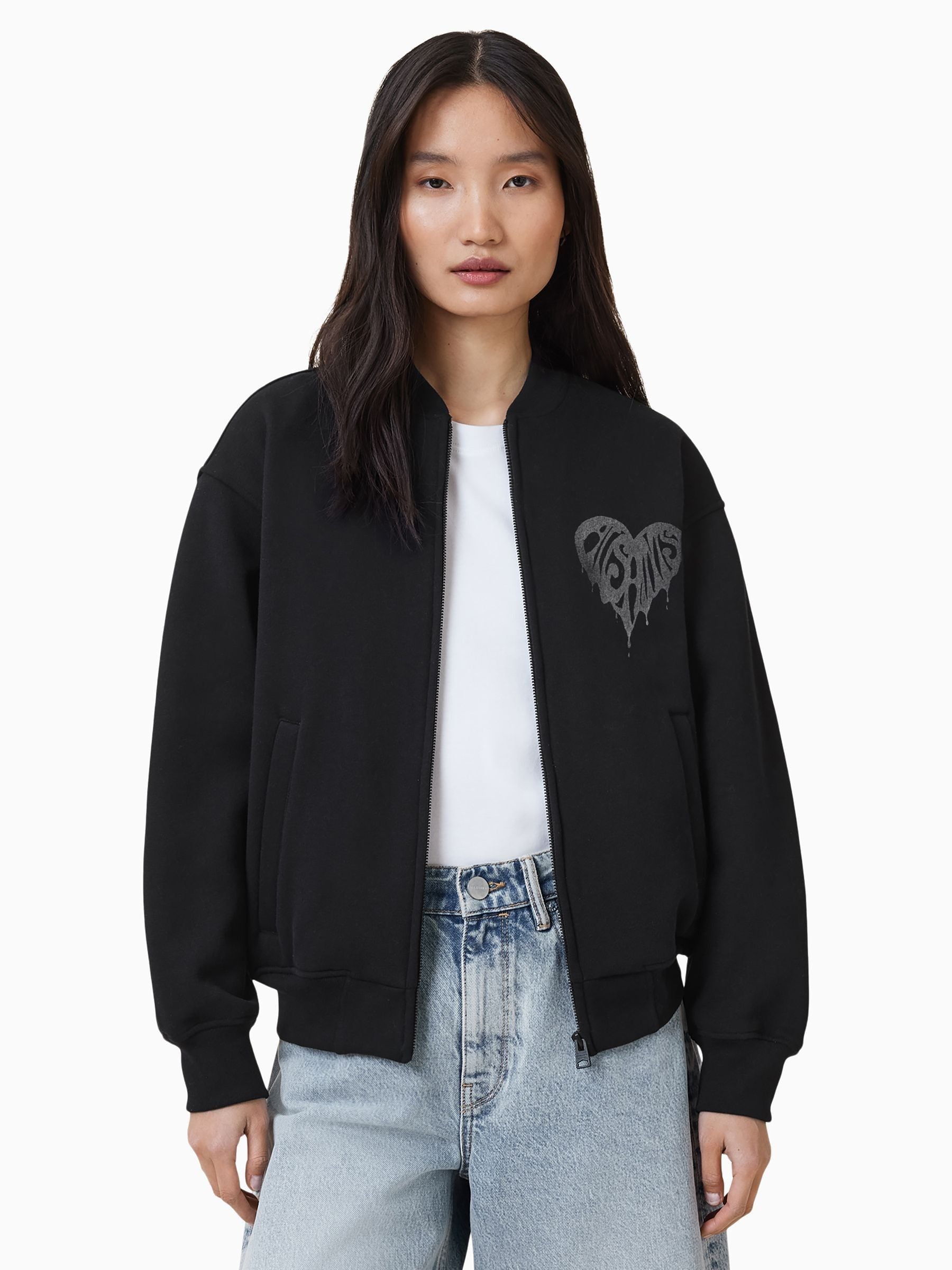 Buy AllSaints Black Poster Belle Bomber Jacket from the Next UK