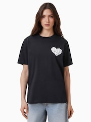 AllSaints Black Poster BF 100% Organic Cotton T-Shirt - Image 2 of 9