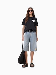 AllSaints Black Poster BF 100% Organic Cotton T-Shirt - Image 4 of 9