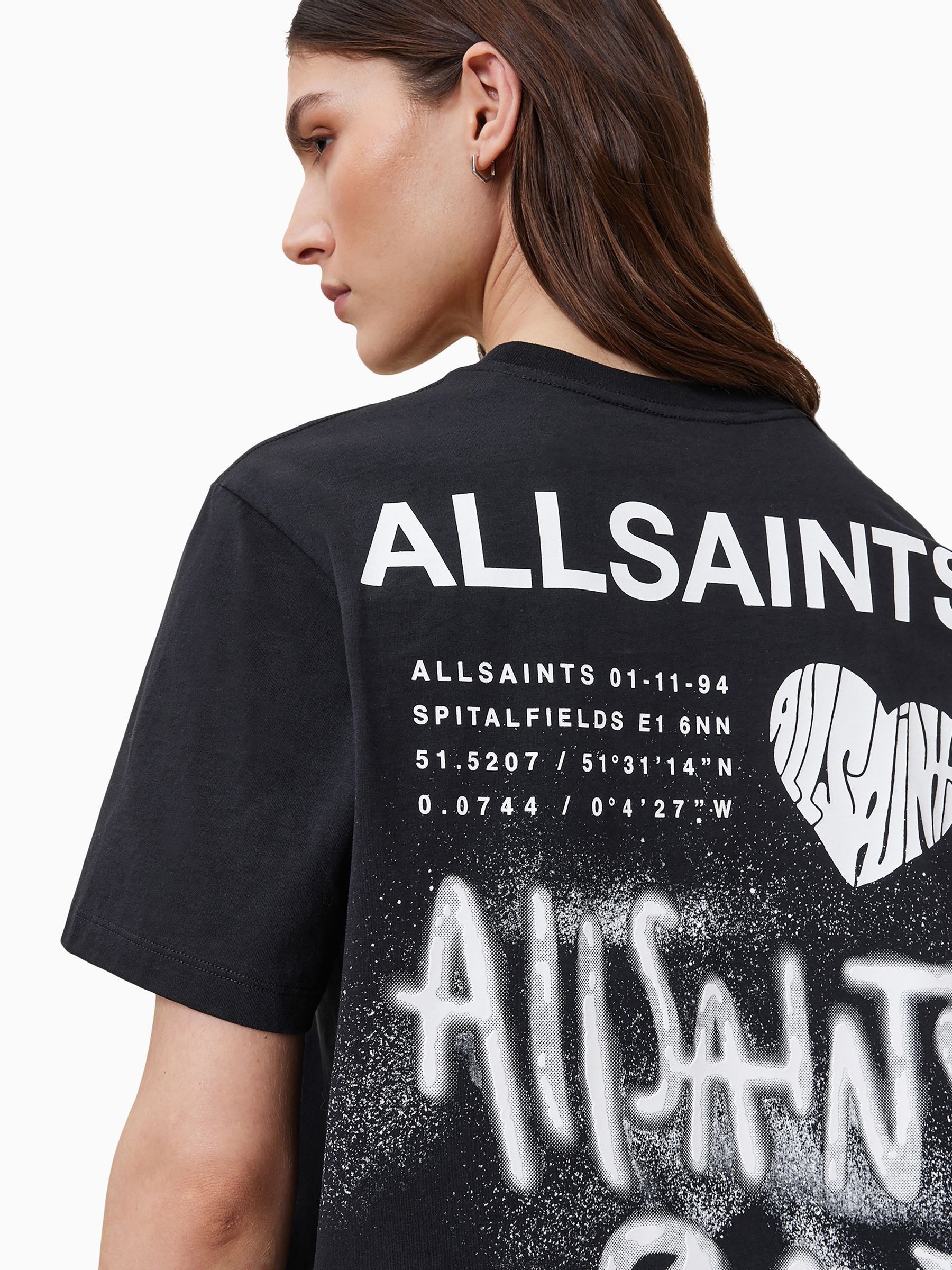 Buy AllSaints Black Poster BF T-Shirt from Next USA