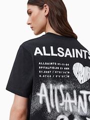 AllSaints Black Poster BF 100% Organic Cotton T-Shirt - Image 7 of 9