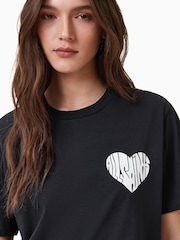 AllSaints Black Poster BF 100% Organic Cotton T-Shirt - Image 8 of 9