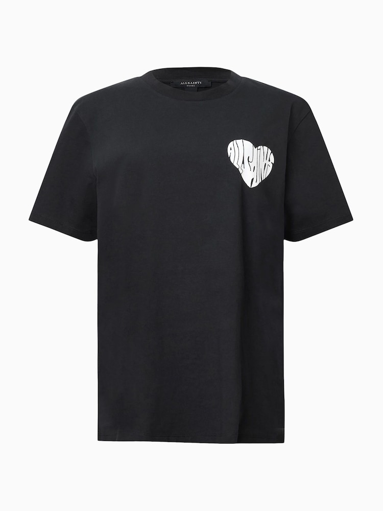 AllSaints Black Poster BF 100% Organic Cotton T-Shirt - Image 9 of 9
