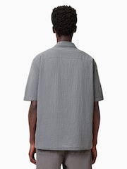 AllSaints Grey Haven Short Sleeve Cotton Shirt - Image 5 of 6