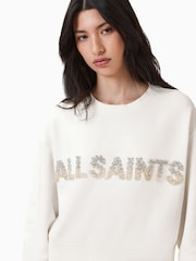 AllSaints White Separo Pearl Sweatshirt - Image 1 of 7
