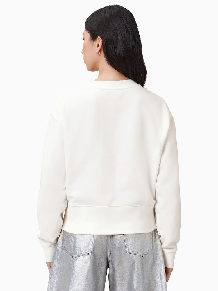 AllSaints White Separo Pearl Sweatshirt - Image 2 of 7