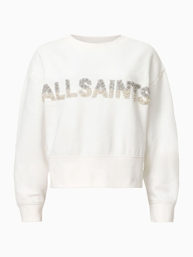 AllSaints White Separo Pearl Sweatshirt - Image 6 of 7