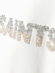 AllSaints White Separo Pearl Sweatshirt - Image 7 of 7