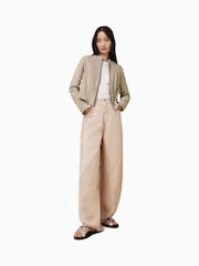 AllSaints Grey Sadler Suede Jacket - Image 1 of 9