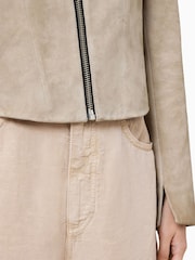 AllSaints Grey Sadler Suede Jacket - Image 5 of 9