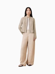 AllSaints Grey Sadler Suede Jacket - Image 6 of 9