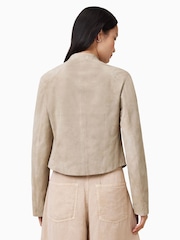 AllSaints Grey Sadler Suede Jacket - Image 7 of 9