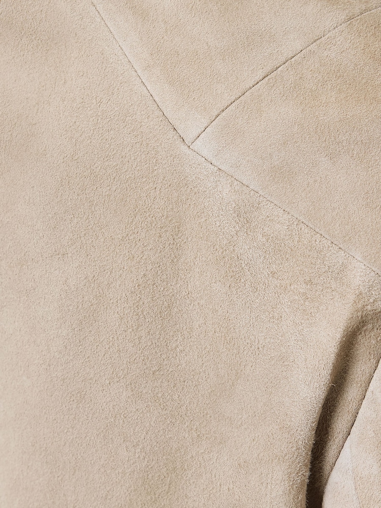 AllSaints Grey Sadler Suede Jacket - Image 9 of 9