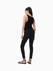 AllSaints Black Duran Skinny Cargo Jeans - Image 2 of 9