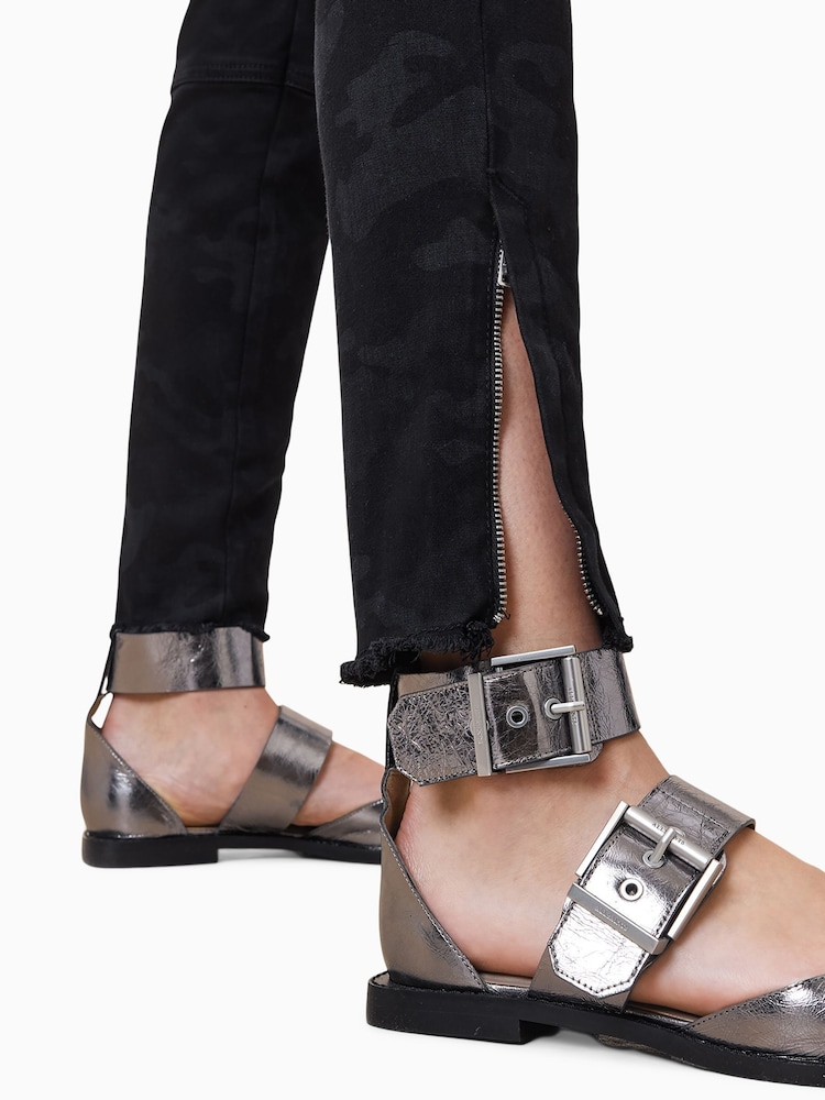 AllSaints Black Duran Skinny Cargo Jeans - Image 6 of 9