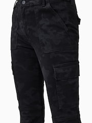 AllSaints Black Duran Skinny Cargo Jeans - Image 7 of 9