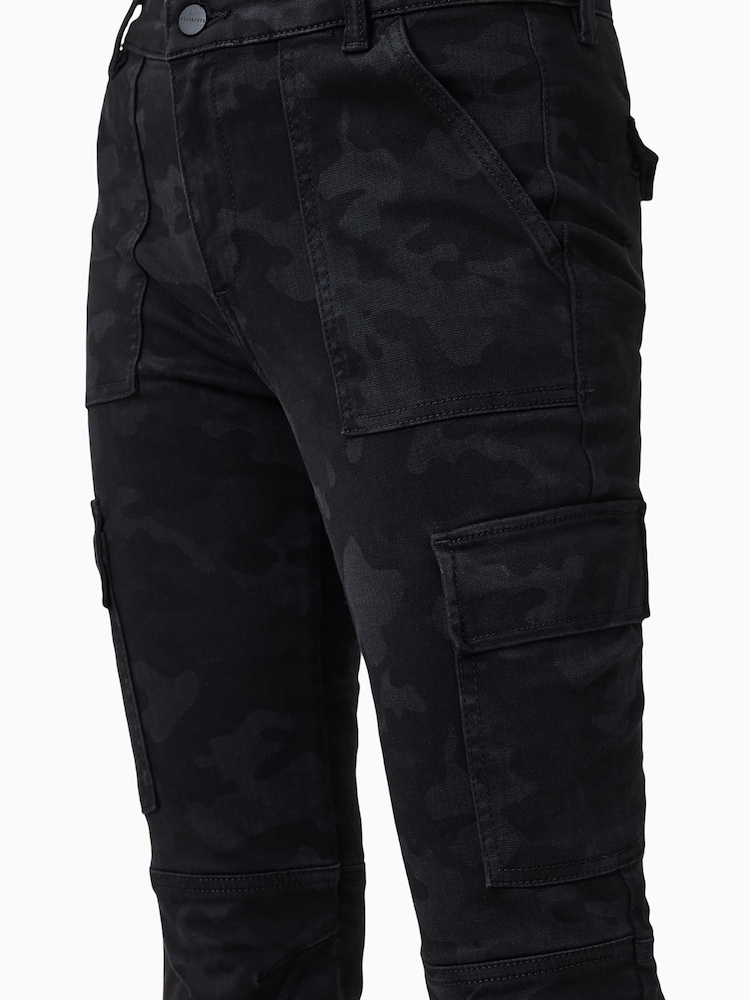AllSaints Black Duran Skinny Cargo Jeans - Image 7 of 9