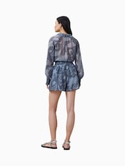 AllSaints Blue Isla Shorts - Image 6 of 7