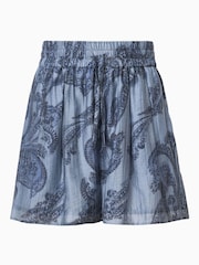 AllSaints Blue Isla Shorts - Image 7 of 7