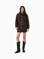 AllSaints Brown Faye Shacket Dress - Image 1 of 7