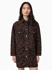 AllSaints Brown Faye Shacket Dress - Image 2 of 7