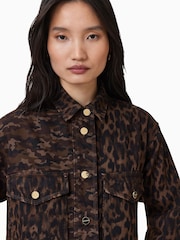 AllSaints Brown Faye Shacket Dress - Image 3 of 7