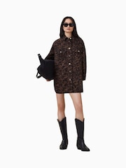 AllSaints Brown Faye Shacket Dress - Image 4 of 7