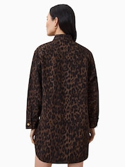 AllSaints Brown Faye Shacket Dress - Image 6 of 7