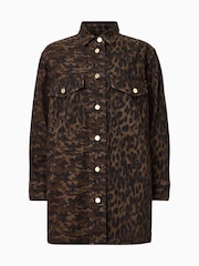 AllSaints Brown Faye Shacket Dress - Image 7 of 7