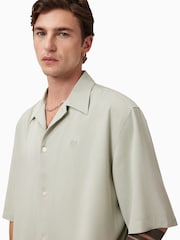 AllSaints Green Rialto Short Sleeve Shirt - Image 6 of 8