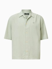AllSaints Green Rialto Short Sleeve Shirt - Image 7 of 8
