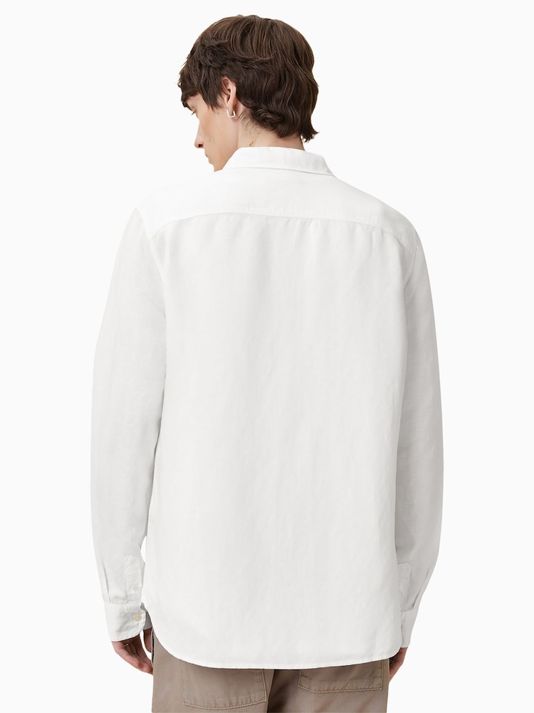 AllSaints White Bandol Long Sleeve Shirt - Image 2 of 8