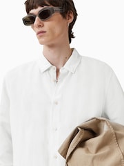 AllSaints White Bandol Long Sleeve Shirt - Image 5 of 8