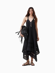 AllSaints Black Lil 100% Organic Cotton Dress - Image 4 of 8