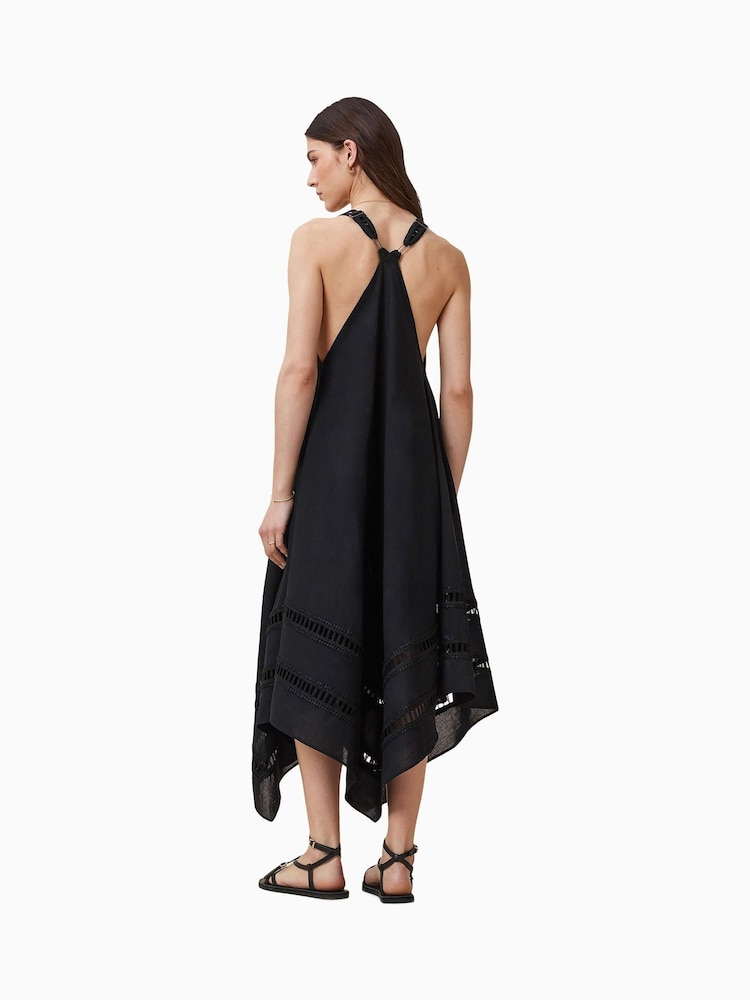open lace back dress AllSaints Women's Dresses Gian Dress Monica Black UK 4/US 0 at Amazon  Women's Clothing store