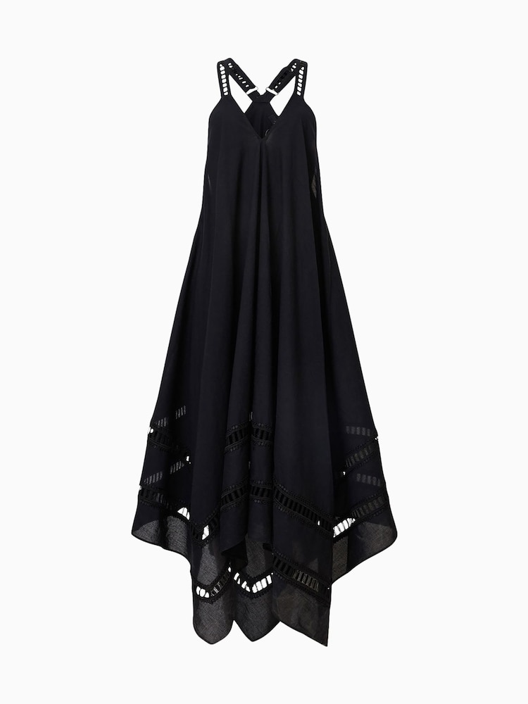AllSaints Black Lil 100% Organic Cotton Dress - Image 8 of 8