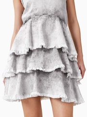 AllSaints Grey Cavarly 100% Organic Cotton Mini Dress - Image 8 of 10
