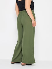 Yours Curve Green Twill Wide Leg Trousers - Image 3 of 4