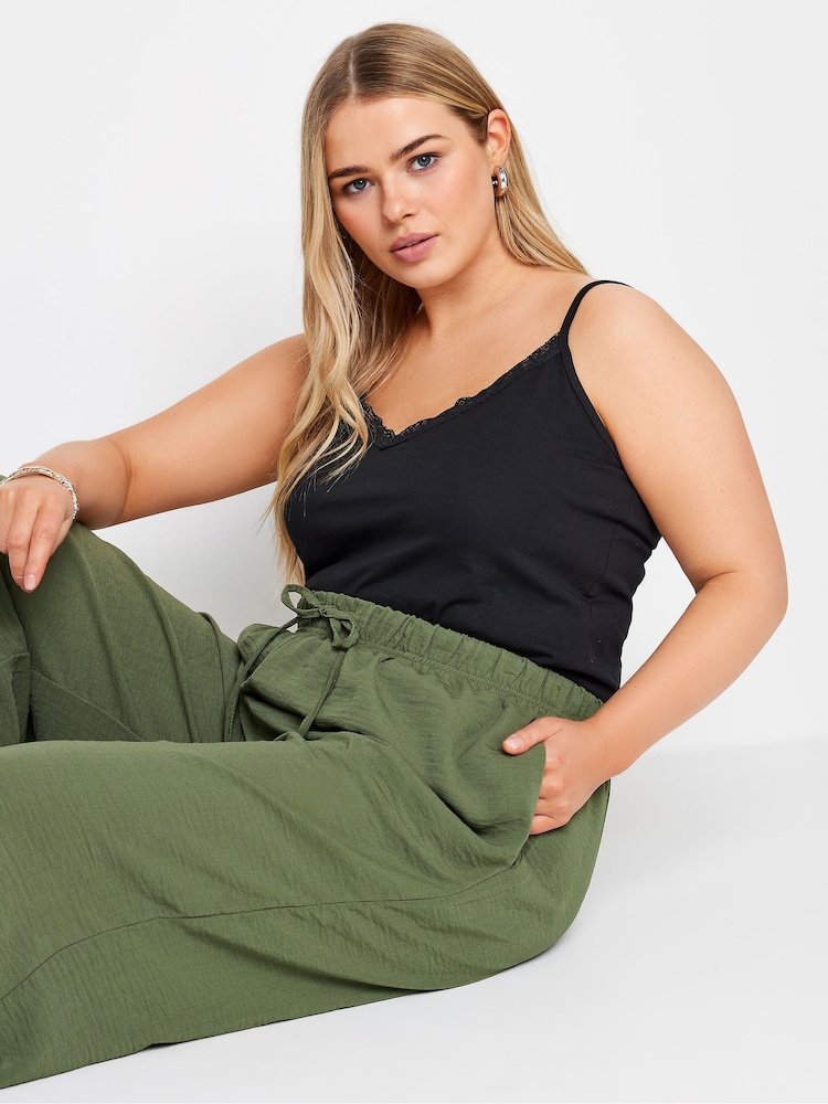 Grün - Yours Curve Twillhose mit weitem Bein - Bild 4 von 4 Grün - Yours Curve Twillhose mit weitem Bein - Bild 4 von 4