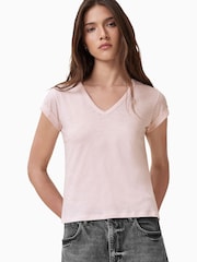 Rosa - Camiseta AllSaints Anna V 100% algodão orgânico - Imagem 3 de 8