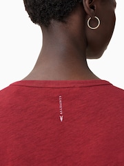 Красный - AllSaints Anna V 100% Organic Cotton T-Shirt - Изображение 6 из 8