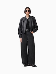 AllSaints Black Martina Bomber Jacket - Image 2 of 10