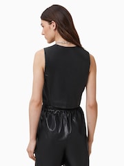 AllSaints Black Arla Lea Waistcoat - Image 2 of 7