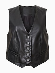 AllSaints Black Arla Lea Waistcoat - Image 6 of 7