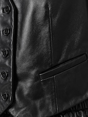 AllSaints Black Arla Lea Waistcoat - Image 7 of 7