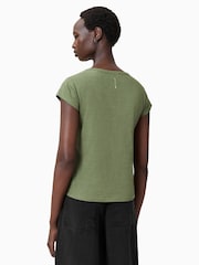 Зеленый - AllSaints Anna V 100% Organic Cotton T-Shirt - Изображение 7 из 8