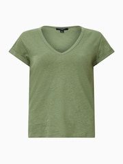 Зеленый - AllSaints Anna V 100% Organic Cotton T-Shirt - Изображение 8 из 8
