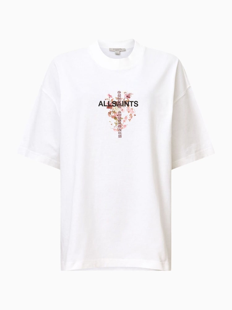 AllSaints White Eternal Etta 100% Organic Cotton T-Shirt - Image 9 of 9