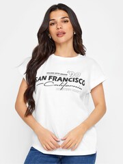 PixieGirl Petite White San Francisco Slogan Short Sleeve 100% Cotton T-Shirt - Image 1 of 5